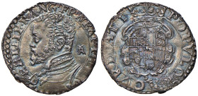 Napoli. Filippo II di Spagna (1554-1598). I periodo: principe di Spagna, 1554-1556. Tarì (sigle IBR; Giovan Battista Ravaschieri m.d.z., fino al 1567)...