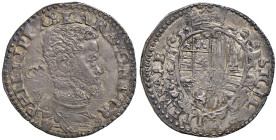 Napoli. Filippo II di Spagna (1554-1598). II periodo: re di Spagna, 1556-1598. Mezzo ducato (sigle GR/VP; Germano Ravaschieri m.d.z., 1568-1584 e Vinc...