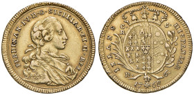 Napoli. Ferdinando IV di Borbone (1759-1816). I periodo: 1759-1799. Da 6 ducati 1768 (sigle C/R-C) AV gr. 8,80. P.R. 13. MIR 354. Magliocca 197c. Rara...