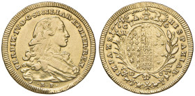Napoli. Ferdinando IV di Borbone (1759-1816). I periodo: 1759-1799. Da 6 ducati 1774 (sigle C/R-C) AV gr. 8,79. P.R. 22. MIR 357/5. Magliocca 208. Tra...