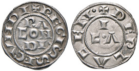 Piacenza. Comune. Emissioni a nome di Corrado II (1140-1313). Grosso AG gr. 1,80. CNI –. MIR –. Variante con piccolo cuneo intersecante la perlinatura...