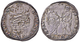 Roma. Adriano VI (1522-1523). Giulio AG gr. 3,78. Muntoni 8. Berman 798. MIR 745/1. Raro. Delicata patina iridescente, q.SPL