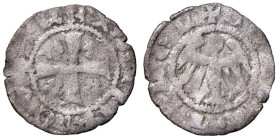 Merano. Enrico conte e re di Boemia (1295-1335).Quattrino (Contrassegno: rosetta a cinque petali) MI gr. 0,52. CNTM M313a. Raro. q.BB