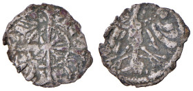 Merano. Enrico conte e re di Boemia (1295-1335). Denaro o berner MI gr. 0,20. CNTM M314a. Rarissimo. BB