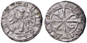 Merano. Coreggenza di Alberto III e Leopoldo III (1365-1373). Grosso tirolino (Contrassegno: giglio) AG gr. 1,29. CNTM M293. Raro. q.SPL