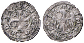 Merano. Leopoldo IV (1396-1406). Quattrino MI gr. 0,62. CNTM –. Apparentemente inedito. Tondello insolitamente largo, q.SPL