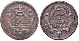 Gorizia. Maria Teresa d’Asburgo imperatrice del S.R.I. e contessa di Gorizia (1740-1780). Mezzo soldo 1764 CU gr. 1,34. CNI 41. MIR 149f. Migliore di ...