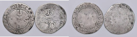 Lucca. Repubblica. Lotto di due monete. Grossone da 10 bolognini AG (sec. XVI). Grosso AG (sec. XVII). B-MB