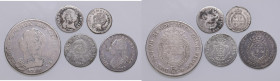 Savoia. Lotto di cinque monete. Carlo Emanuele III (1730-1773). Scudo da 6 lire 1756 (Torino) AG. Da 7,6 soldi 1756 (Torino) AG. Vittorio Amedeo III (...