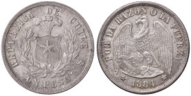 Cile. Repubblica (1818-). Peso 1884 (Santiago). KM 142.1. Migliore di SPL