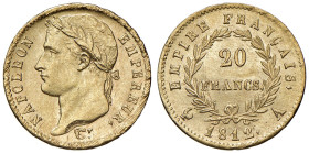 Francia. Napoleone I imperatore (1804-1814). Da 20 franchi 1812 A (Parigi) AV. Gadoury 1025. Friedberg 511. Più di SPL