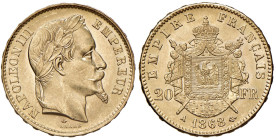 Francia. Napoleone III (1852-1870). Da 20 franchi 1868 A (Parigi). Gadoury 1062. Friedberg 584. q.FDC