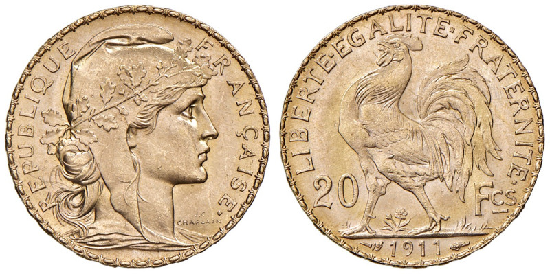 Francia. Terza Repubblica (1871-1940). Da 20 franchi 1911 (Parigi). Gadoury 1064...