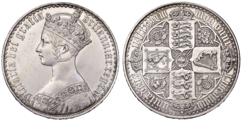 Regno Unito. Vittoria (1837-1901). Corona gotica 1847 (Londra) AG. Seaby 3883. R...