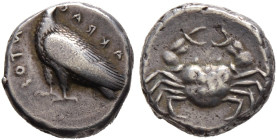Sizilien. Akragas 
Didrachme vor 413 v.Chr. Adler mit geschlossenen Flügeln nach links / Krebs. 8,84 g Avers leicht dezentriert, sehr schön
