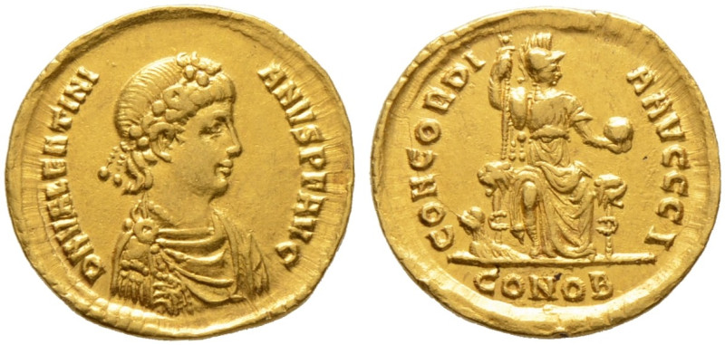 Kaiserzeit. Valentinianus II. 375-392 
Solidus 383/388 -Constantinopolis-. D N ...