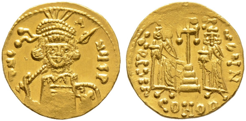 Constantinus IV. 668-685 
Solidus 674/681 -Constantinopolis-. Bärtige, behelmte...