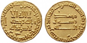  ISLAM   ABBASIDEN   al-Mansur, 754-775 (136-158 AH)   (D) Dinar 152 AH, Album:212 (4,23 g).  Gold R vzgl.