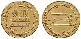  ISLAM   ABBASIDEN   al-Mahdi, 755-785 (158-169 AH)   (D) Dinar 158 AH, Album:214 (4,24 g).  Gold vzgl.