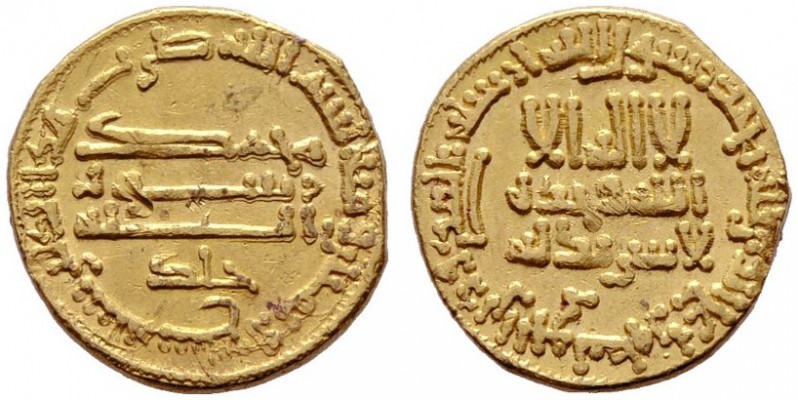  ISLAM   ABBASIDEN   al-Rashid, 786-809 (170-193)   (D) Dinar ohne Münzstätte (M...