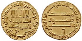  ISLAM   ABBASIDEN   al-Rashid, 786-809 (170-193)   (D) Dinar 177 AH, Album:218 (4,24 g).  Gold vzgl.