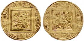 ISLAM   MARINIDEN   Abu Yahya Abu Bakr 1244-1258 (642-656AH)   (D) Doppeldinar o.J., Album:520 (4,64 g). leicht gewellt  Gold s.sch.