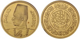  EUROPA UND ÜBERSEE   ÄGYPTEN   Farouk 1936-1952   (B) 500 Piaster 1938 (AH 1357) in NGC-Holder:PF 65 Fr:35, KM:373  Gold pol.Pl.