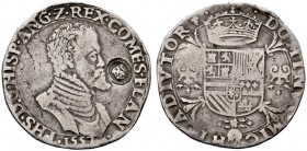 EUROPA UND ÜBERSEE   BELGIEN   Brabant   (D) Philipp II. 1556-1598 Ecu 1557 Flandern mit holländischer Kontermarke. Delm:141a f.s.sch.