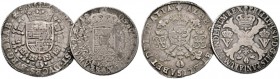  EUROPA UND ÜBERSEE   BELGIEN   Brabant   (D) Albert und Isabella 1598-1621/1623 Lot 2 Stk.: Patagon 1619 Brüssel dazu Philipp V. Patagon 1705, Antwer...