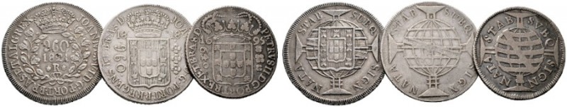  EUROPA UND ÜBERSEE   BRASILIEN   (D) Pedro II. 1683-1706 Lot 3 Stk.: 640 Reis 1...