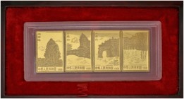  EUROPA UND ÜBERSEE   CHILE   Volksrepublik seit 1949   (B) Set 4 Stk.: 50 Yuan 1998, Guilin Landschaft in Originaletui mit Zertifikat. KM:1192-1195  ...