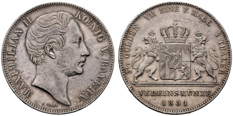  EUROPA UND ÜBERSEE   DEUTSCHLAND   Bayern   (D) Maximilian II. 1848-1864 Doppel...