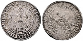  EUROPA UND ÜBERSEE   DEUTSCHLAND   Hamburg-Reichsstadt   (D) Taler 1621 mit Titel Ferdinand II. Dav:5364; kl. Feilspur im Rand bei 3 Uhr s.sch.
