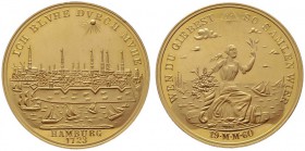  EUROPA UND ÜBERSEE   DEUTSCHLAND   Hamburg-Reichsstadt   (D) AU-Medaille zu 5 Dukaten 1960 (17,46 g); Nachprägung der Goldmedaille o.J. (1723) von D....