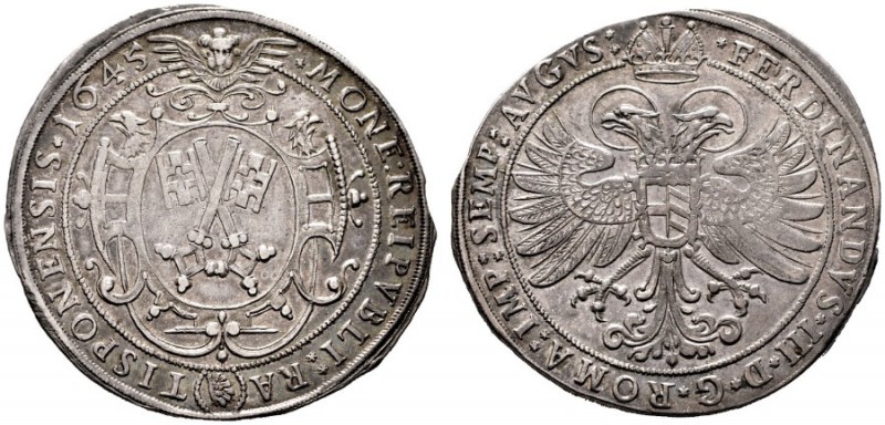  EUROPA UND ÜBERSEE   DEUTSCHLAND   Regensburg-Reichsstadt   (D) Taler 1645 mit ...