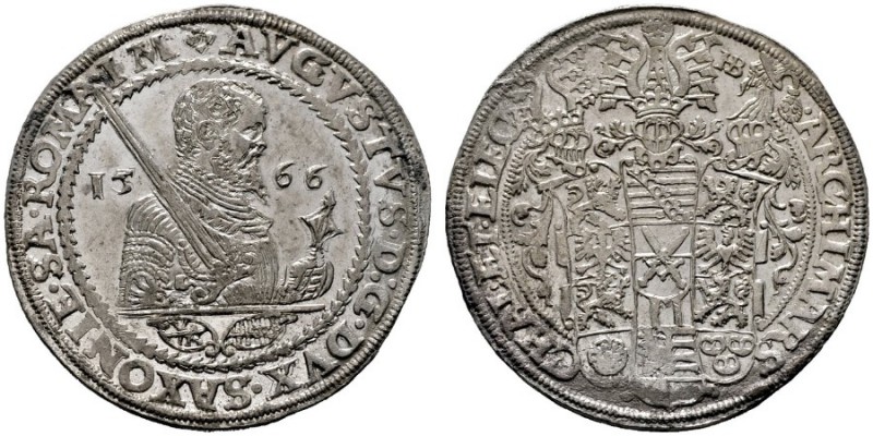  EUROPA UND ÜBERSEE   DEUTSCHLAND   Sachsen   (D) August 1553-1586 Taler 1566 Dr...