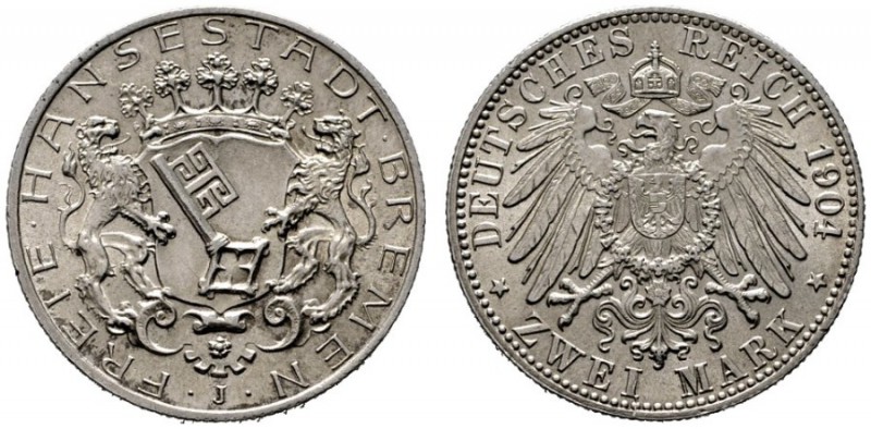  EUROPA UND ÜBERSEE   DEUTSCHLAND NACH 1871   Bremen   (D) 2 Mark 1904 J:59 f.st...