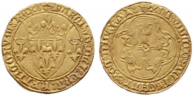  EUROPA UND ÜBERSEE   FRANKREICH   Karl VII. 1422-1461   (D) Ecu a la couronne (...