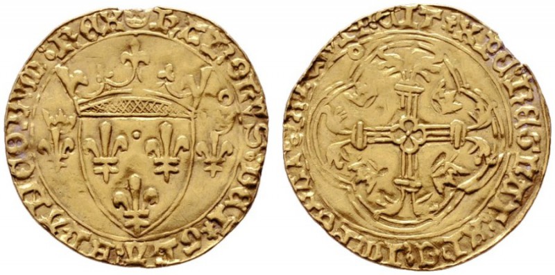  EUROPA UND ÜBERSEE   FRANKREICH   Karl VII. 1422-1461   (D) Ecu d'or a la couro...
