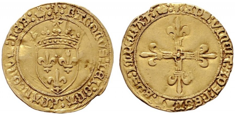  EUROPA UND ÜBERSEE   FRANKREICH   Karl VIII. 1483-1497   (D) Ecu d'or au soleil...