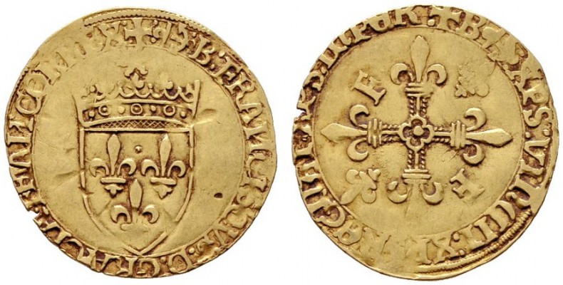  EUROPA UND ÜBERSEE   FRANKREICH   Franz I. 1515-1547   (D) Ecu d'or au soleil R...
