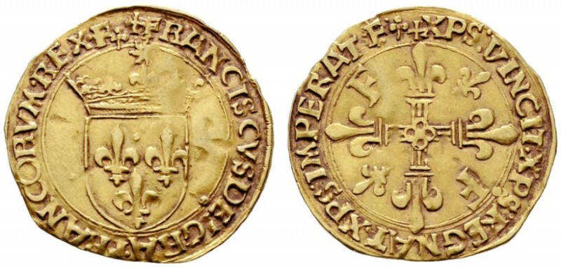 EUROPA UND ÜBERSEE   FRANKREICH   Franz I. 1515-1547   (D) Ecu d'or au soleil o...