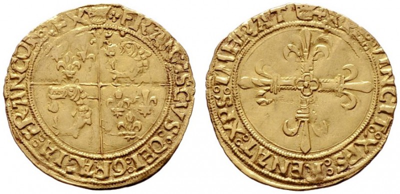  EUROPA UND ÜBERSEE   FRANKREICH   Franz I. 1515-1547   (D) Ecu d'or au soleil d...