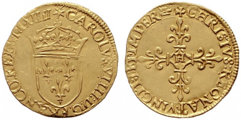  EUROPA UND ÜBERSEE   FRANKREICH   Karl IX. 1560-1574   (D) Ecu d'or au soleil 1...