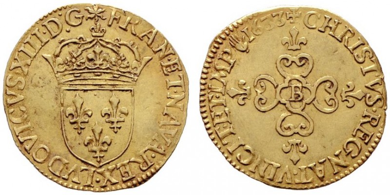  EUROPA UND ÜBERSEE   FRANKREICH   Ludwig XIII. 1610-1643   (D) Ecu d'or au sole...