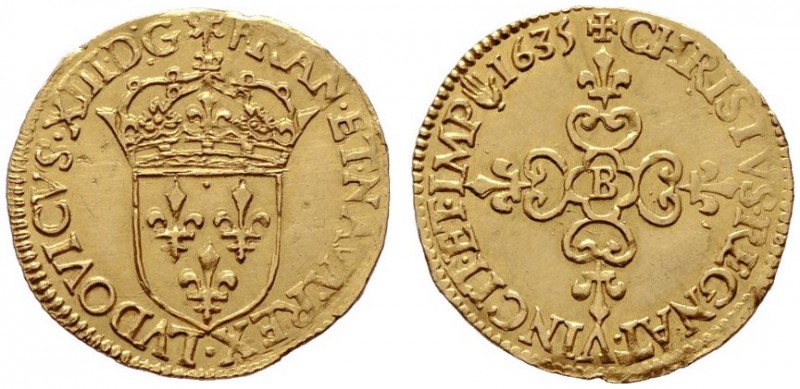  EUROPA UND ÜBERSEE   FRANKREICH   Ludwig XIII. 1610-1643   (D) Ecu d'or au sole...