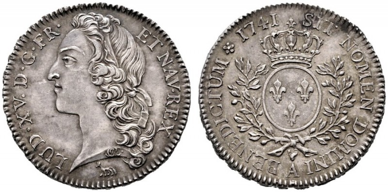  EUROPA UND ÜBERSEE   FRANKREICH   Ludwig XV. 1715-1774   (D) 1/2 Ecu au bandeau...