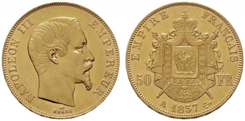  EUROPA UND ÜBERSEE   FRANKREICH   Napoleon III. 1852-1870   (B) 50 Francs 1857 ...