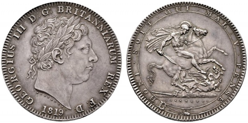  EUROPA UND ÜBERSEE   GROSSBRITANNIEN   Georg III. 1760-1820   (D) Crown 1819/LI...