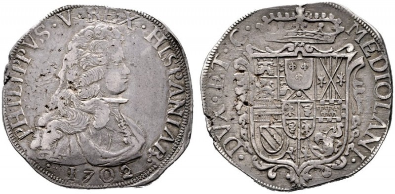  EUROPA UND ÜBERSEE   ITALIEN   Mailand   (D)  Filippo V. di Spagna 1700-1706 Fi...